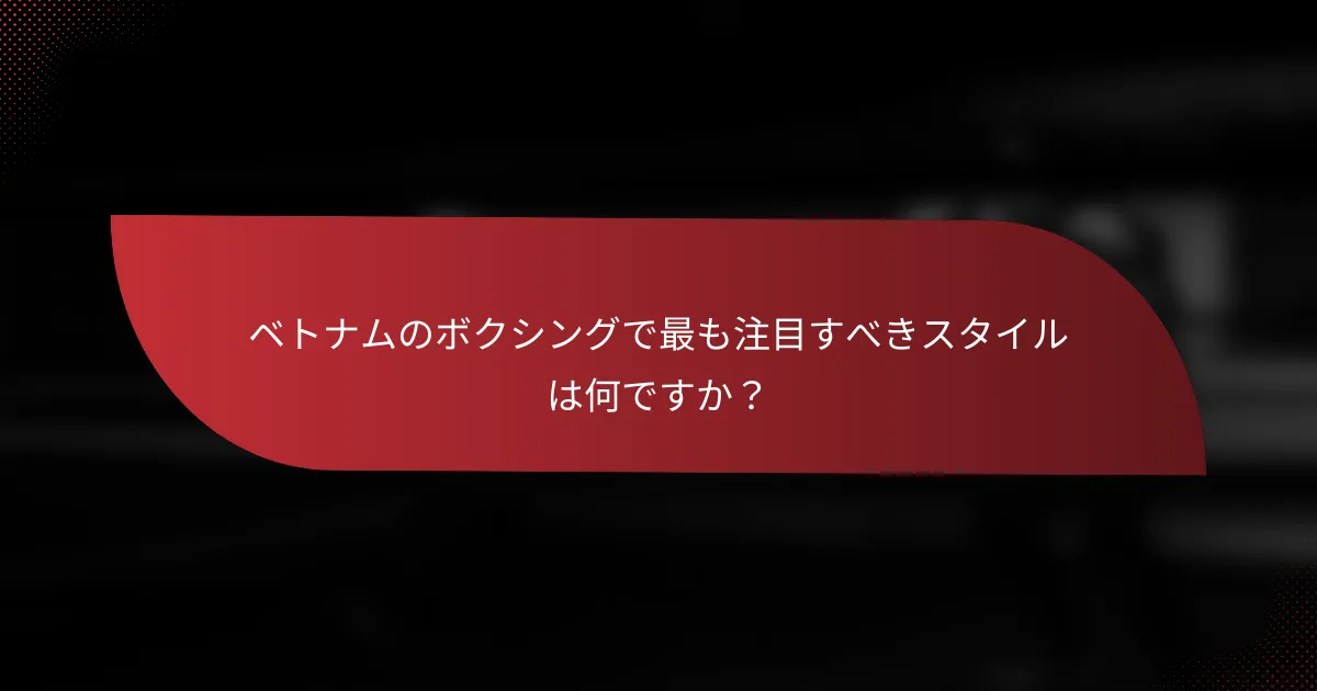 ベトナムのボクシングで最も注目すべきスタイルは何ですか？