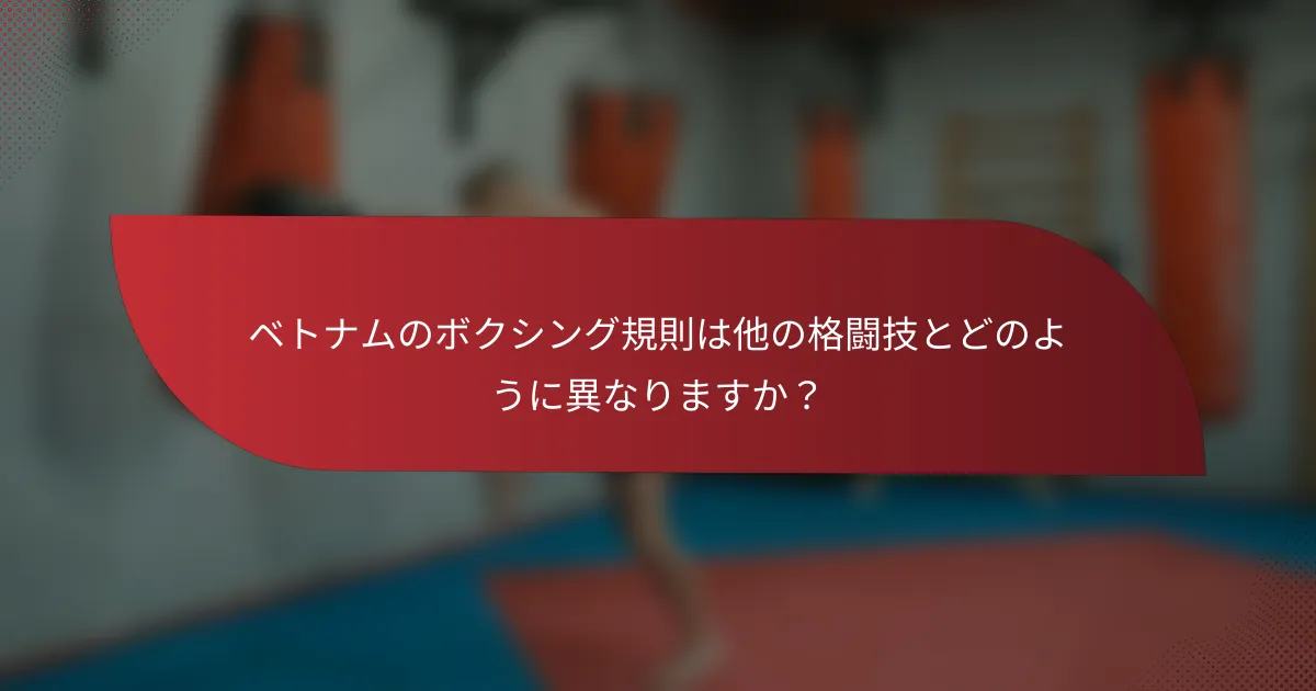 ベトナムのボクシング規則は他の格闘技とどのように異なりますか？
