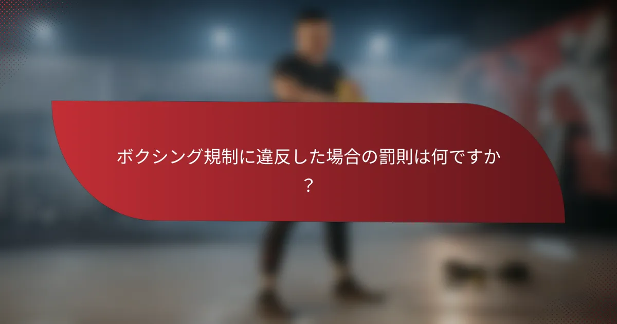 ボクシング規制に違反した場合の罰則は何ですか?