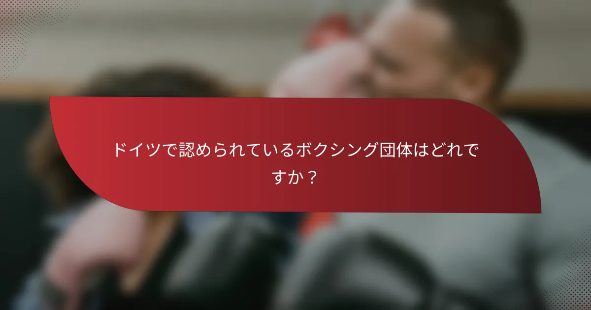 ドイツで認められているボクシング団体はどれですか?