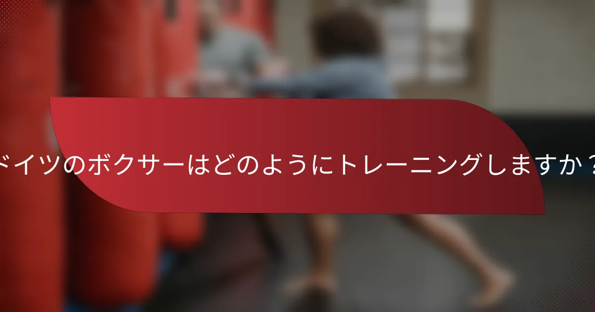 ドイツのボクサーはどのようにトレーニングしますか?