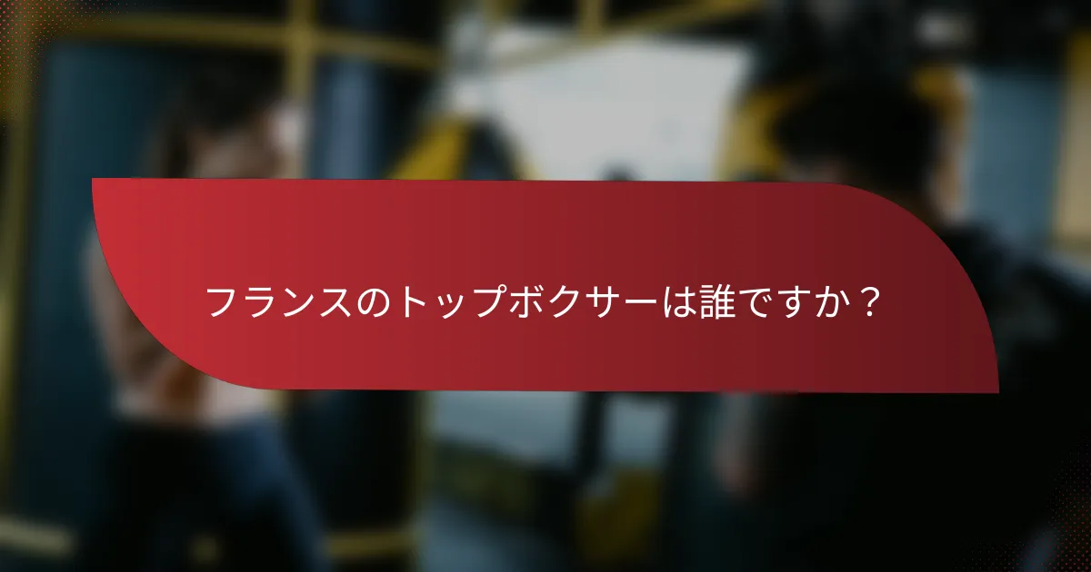 フランスのトップボクサーは誰ですか?
