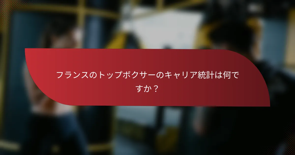 フランスのトップボクサーのキャリア統計は何ですか?