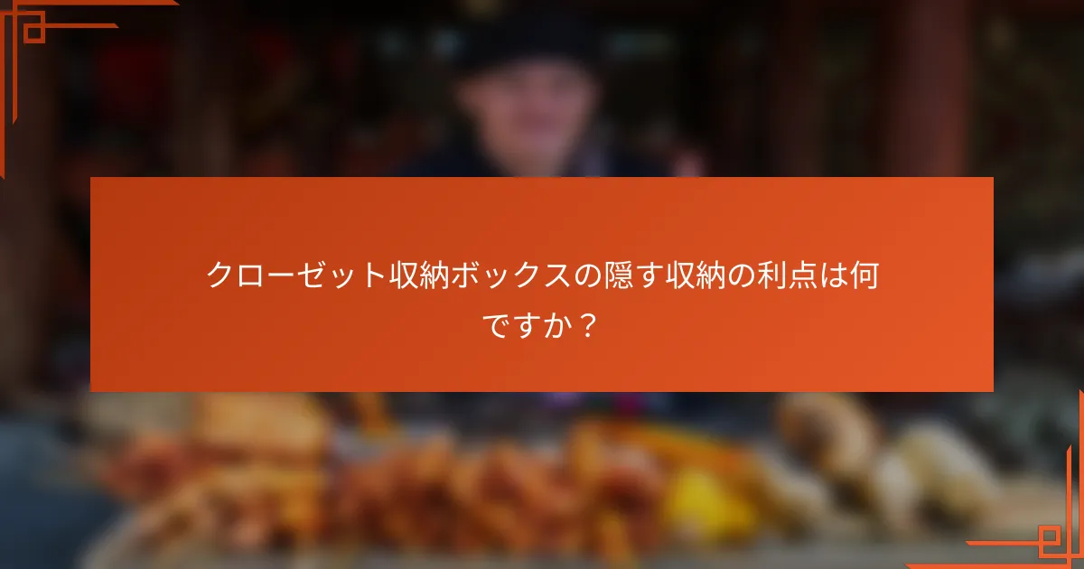 クローゼット収納ボックスの隠す収納の利点は何ですか?