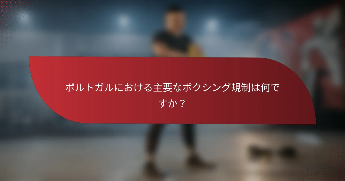 ポルトガルにおける主要なボクシング規制は何ですか?