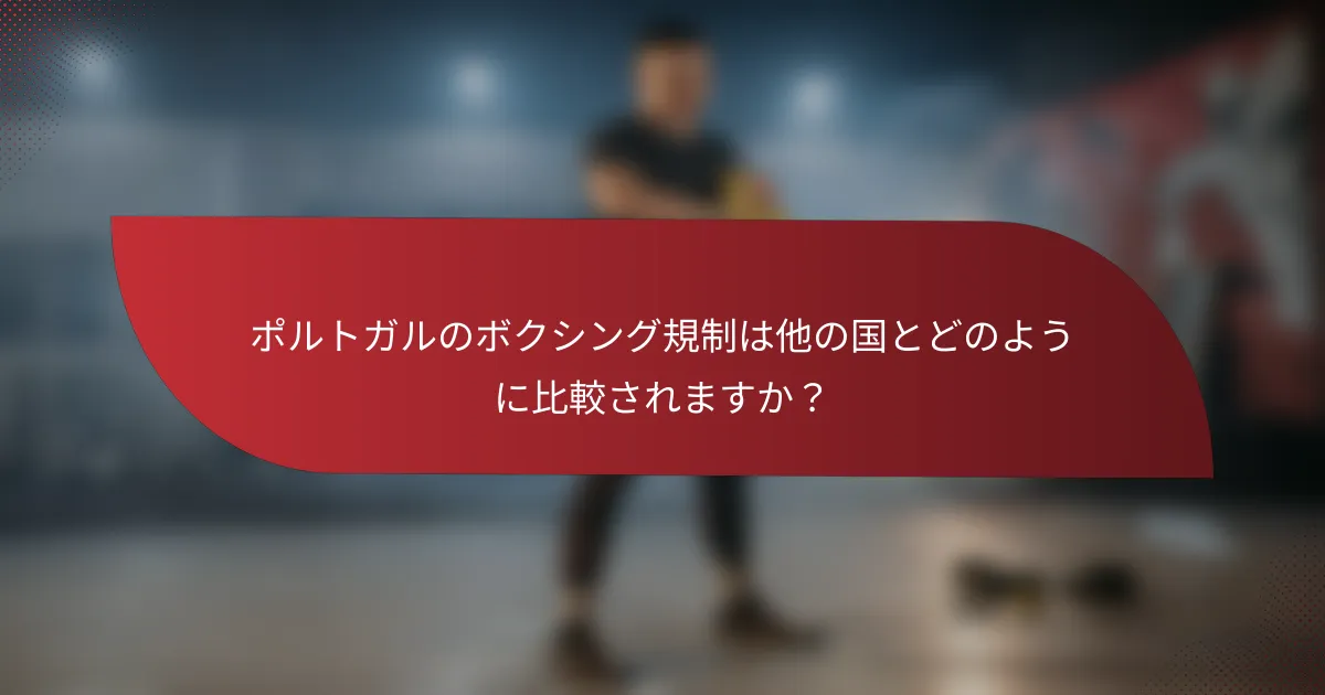 ポルトガルのボクシング規制は他の国とどのように比較されますか?