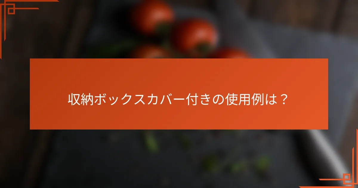 収納ボックスカバー付きの使用例は?