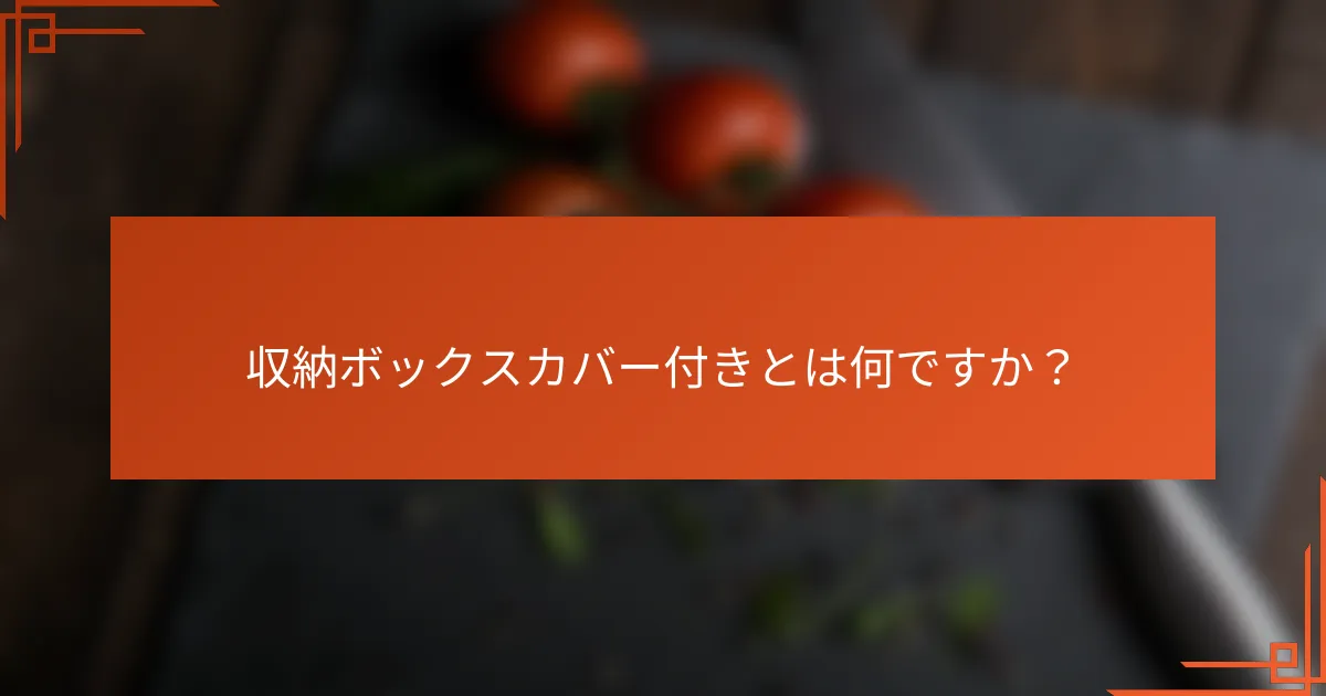 収納ボックスカバー付きとは何ですか?