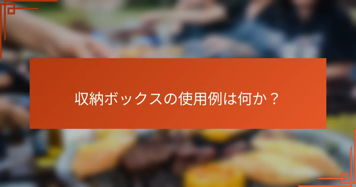 収納ボックスの使用例は何か?