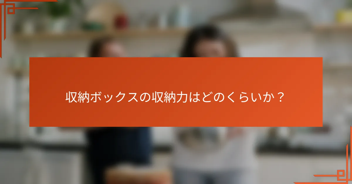 収納ボックスの収納力はどのくらいか?