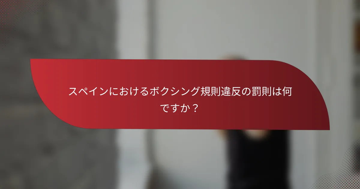 スペインにおけるボクシング規則違反の罰則は何ですか?