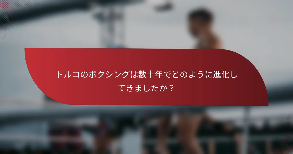 トルコのボクシングは数十年でどのように進化してきましたか?