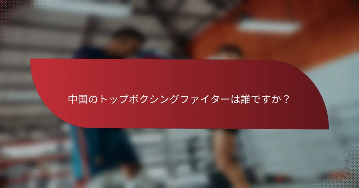 中国のトップボクシングファイターは誰ですか？