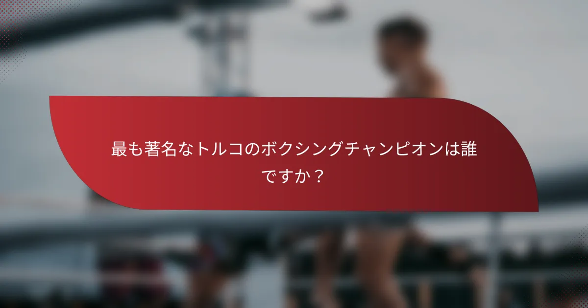 最も著名なトルコのボクシングチャンピオンは誰ですか?